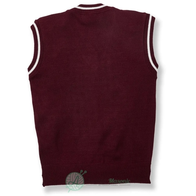 Custom Men’s Classic Maroon with White Trim V-Neck Sweater Vest uniform