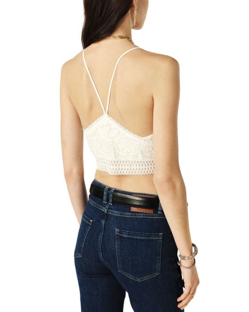 Customize Customize Ivory Lace Boho Crochet-Inspired Summer Top