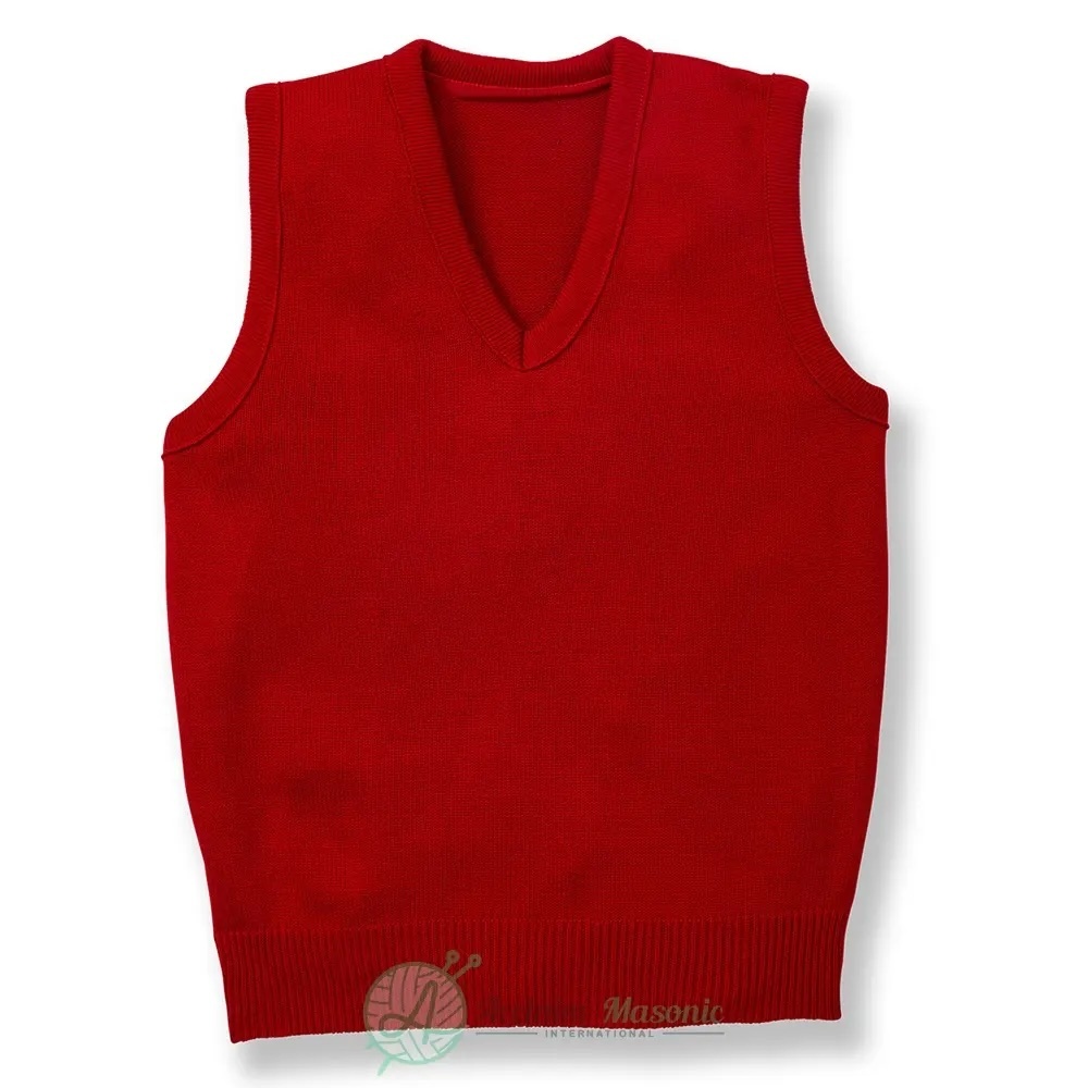 Custom Men’s Classic Maroon with White Trim V-Neck Sweater Vest uniform