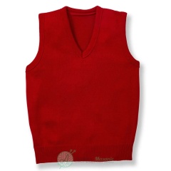 Custom Men’s Classic Maroon with White Trim V-Neck Sweater Vest uniform