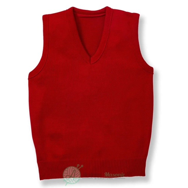 Custom Men’s Classic Maroon with White Trim V-Neck Sweater Vest uniform