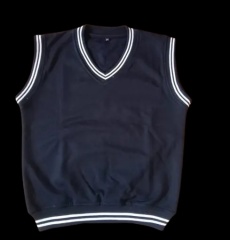 Custom Children’s Red V-Neck with White and Navy Trim Knit Sweater Vest