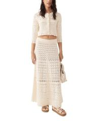 Custom Boho  Knit Two-Piece Set – Cropped Cardigan and Maxi Skirt