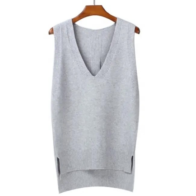 Customize Unisex Cream with Red and Black Trim Classic V-Neck Sweater Vest uniform
