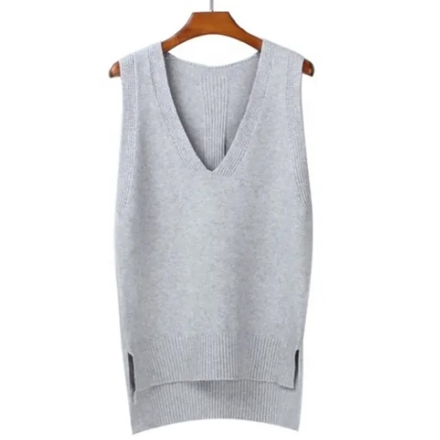 Customize Unisex Cream with Red and Black Trim Classic V-Neck Sweater Vest uniform