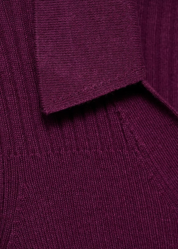 Factory Women's Ribbed Button-Up Plum Purple Cardigan