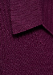 Factory Women's Ribbed Button-Up Plum Purple Cardigan