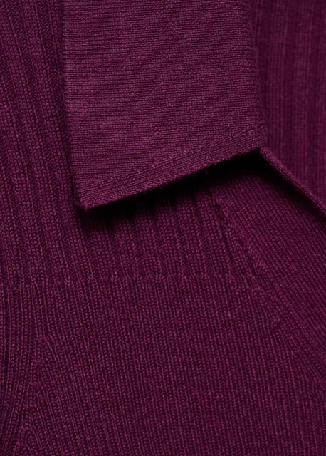 Factory Women's Ribbed Button-Up Plum Purple Cardigan