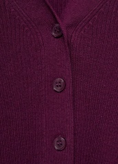 Factory Women's Ribbed Button-Up Plum Purple Cardigan