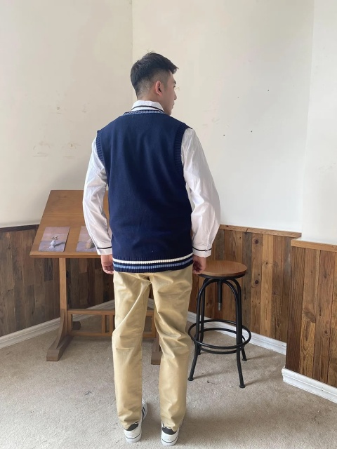 Custom Men’s Navy V-Neck Sweater Vest