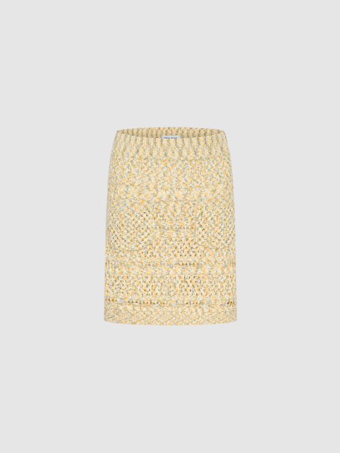 OEM Women's Knitted Textured Mini Skirt in Yellow