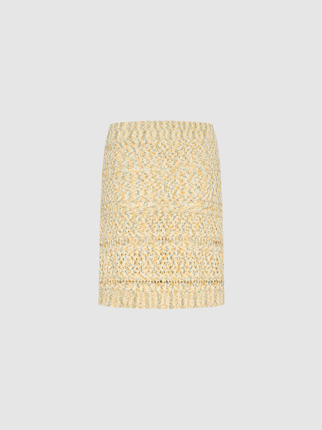 OEM Women's Knitted Textured Mini Skirt in Yellow