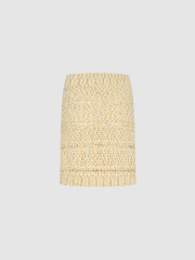 OEM Women's Knitted Textured Mini Skirt in Yellow