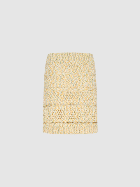 OEM Women's Knitted Textured Mini Skirt in Yellow