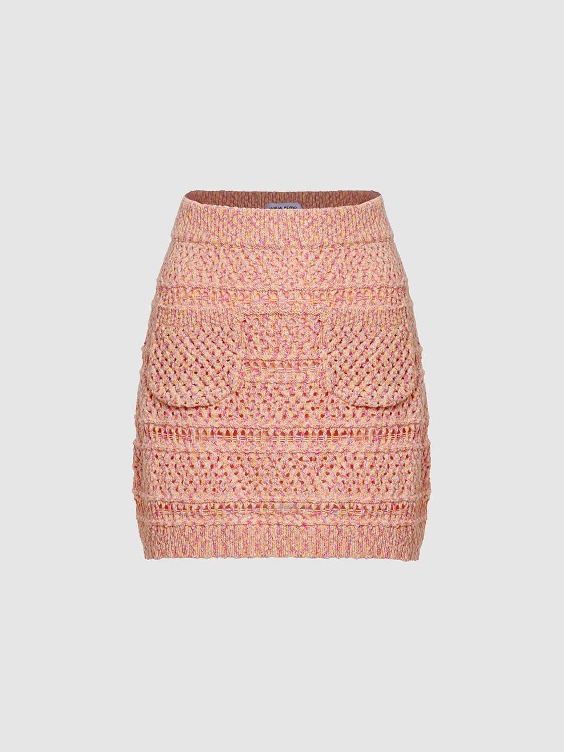 OEM Women's Knitted Textured Mini Skirt in Pink