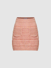OEM Women's Knitted Textured Mini Skirt in Pink