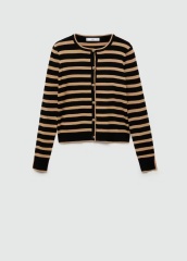 ODM Women's Striped Button-Up Cardigan