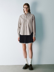 Custom Women's Pleated Mini Skirt with Contrast Hem