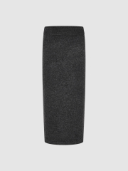OEM Women's Classic Knit Midi Skirt in Dark Grey