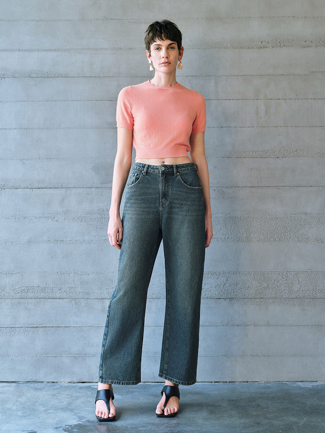 Custom Women's Ribbed Cropped T-Shirt in Coral