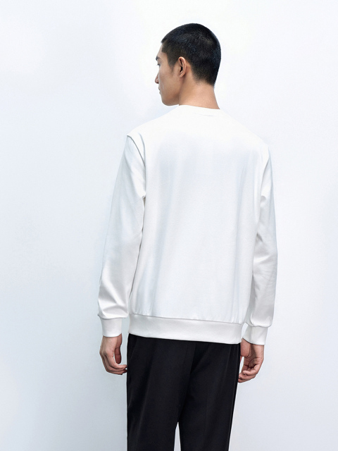 Factory Men's Minimalist Long-Sleeve Crew-Neck Shirt Hoodie 