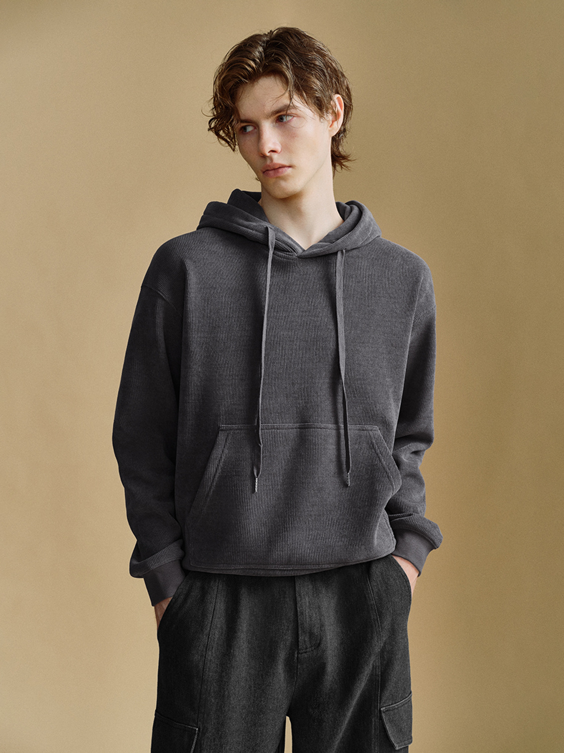 OEM Men's Classic Beige Hooded Sweatshirt