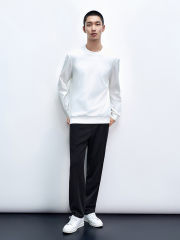 Factory Men's Minimalist Long-Sleeve Crew-Neck Shirt Hoodie 