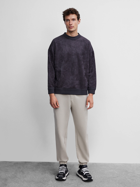 ODM Men's Oversized Velvet Sweatshirt