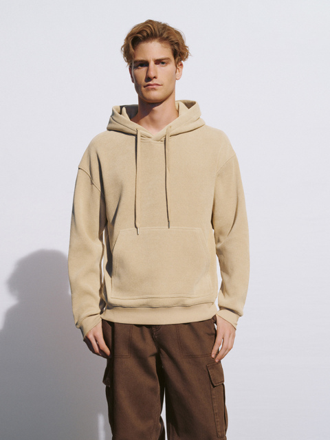 OEM Men's Classic Beige Hooded Sweatshirt