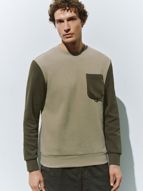 Customize Men's Two-Tone Sweatshirt with Utility Pocket