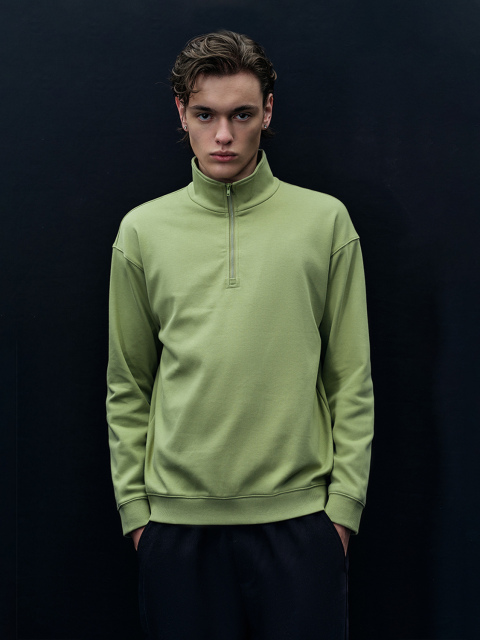 Factory Men's Half-Zip Mock Neck Pullover