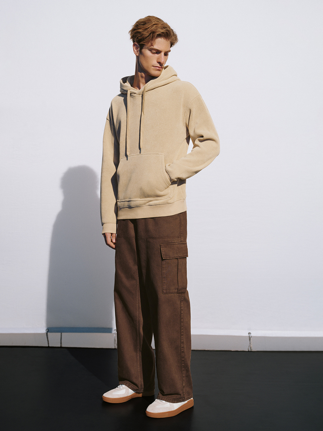 OEM Men's Classic Beige Hooded Sweatshirt