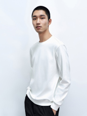 Factory Men's Minimalist Long-Sleeve Crew-Neck Shirt Hoodie 