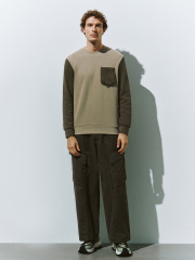 Customize Men's Two-Tone Sweatshirt with Utility Pocket