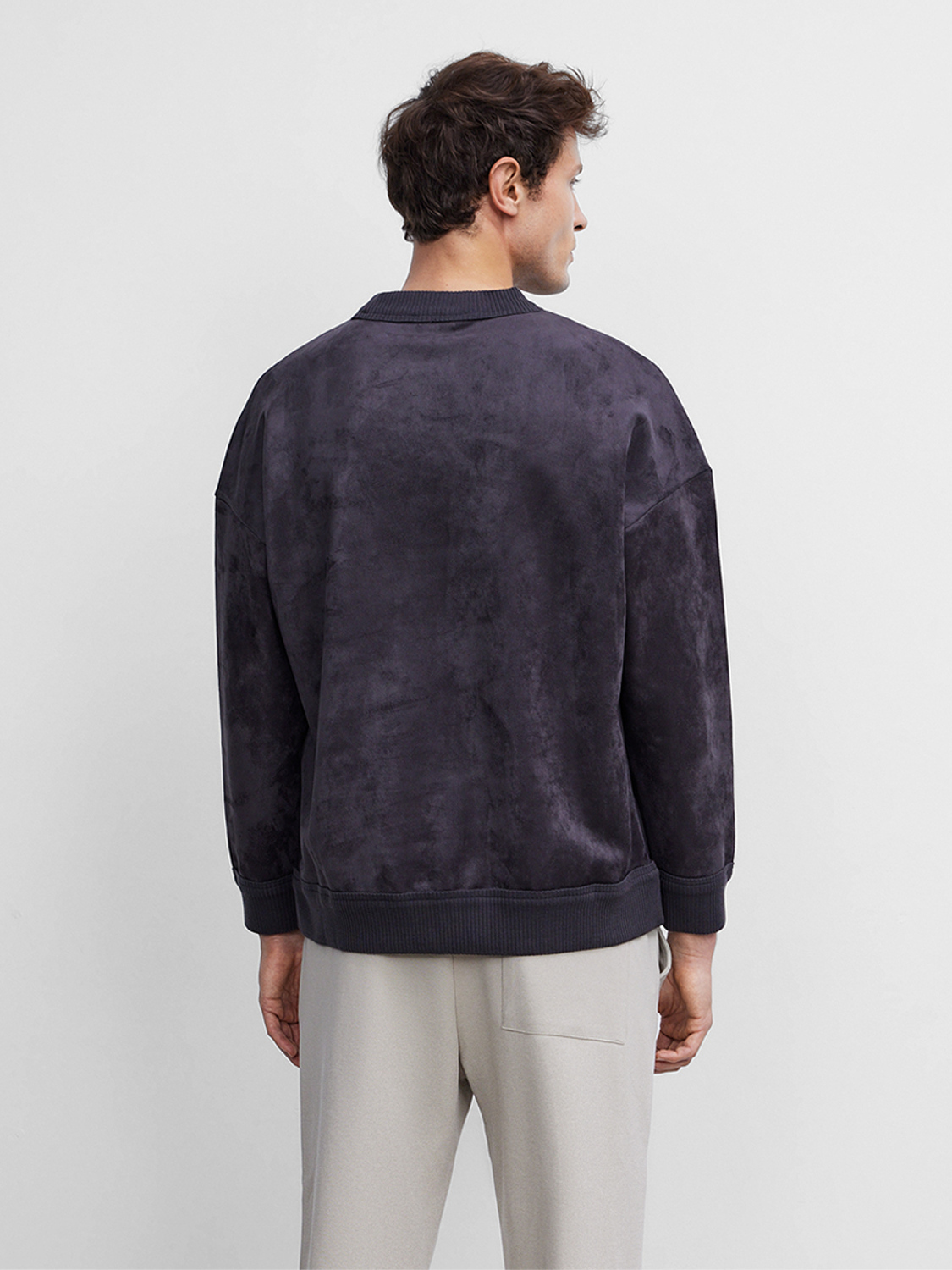 ODM Men's Oversized Velvet Sweatshirt