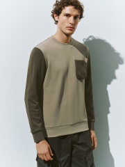 Customize Men's Two-Tone Sweatshirt with Utility Pocket