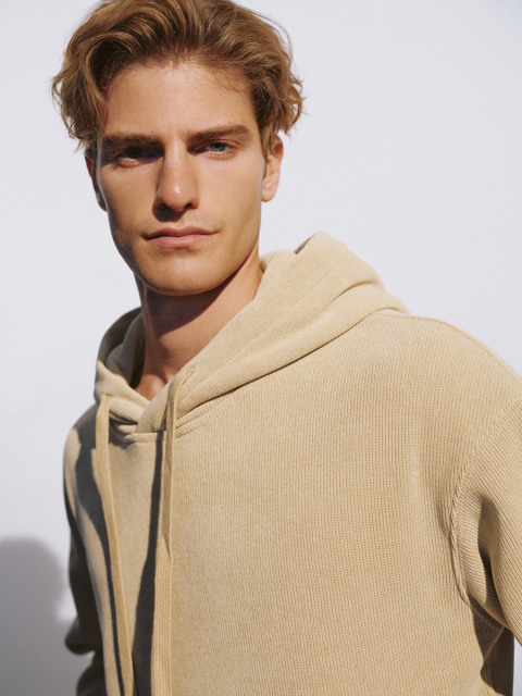 OEM Men's Classic Beige Hooded Sweatshirt