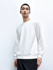 Factory Men's Minimalist Long-Sleeve Crew-Neck Shirt Hoodie 