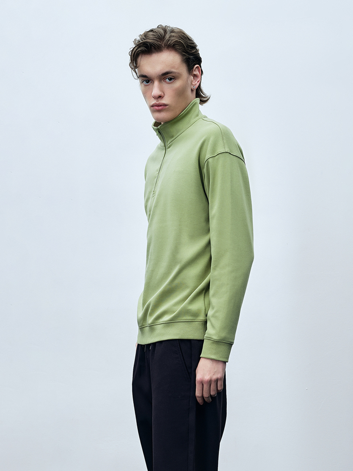 Factory Men's Half-Zip Mock Neck Pullover