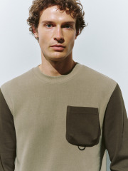 Customize Men's Two-Tone Sweatshirt with Utility Pocket
