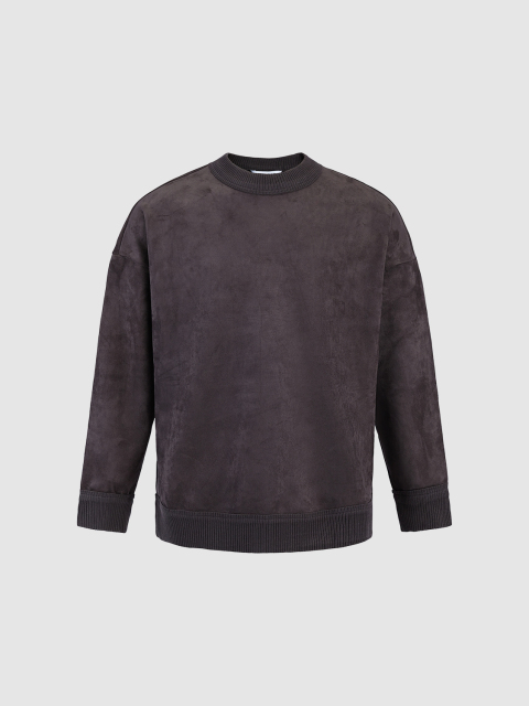 ODM Men's Oversized Velvet Sweatshirt