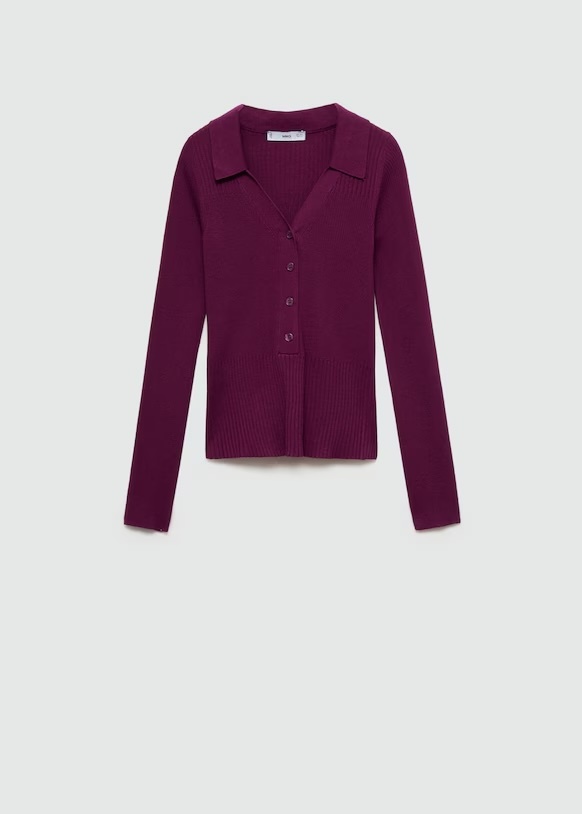 Factory Women's Ribbed Button-Up Cardigan