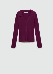 Factory Women's Ribbed Button-Up Cardigan