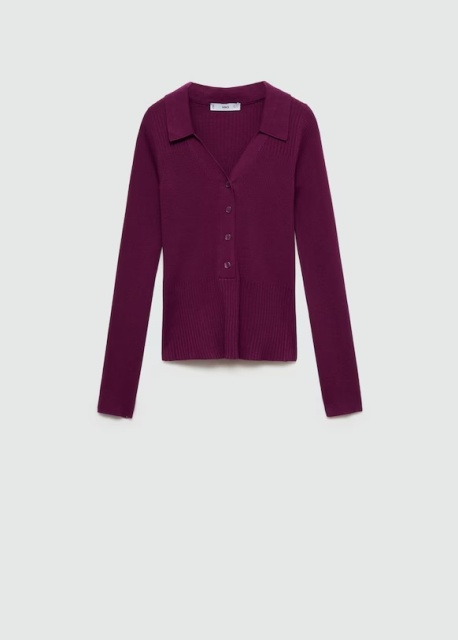 Factory Women's Ribbed Button-Up Cardigan
