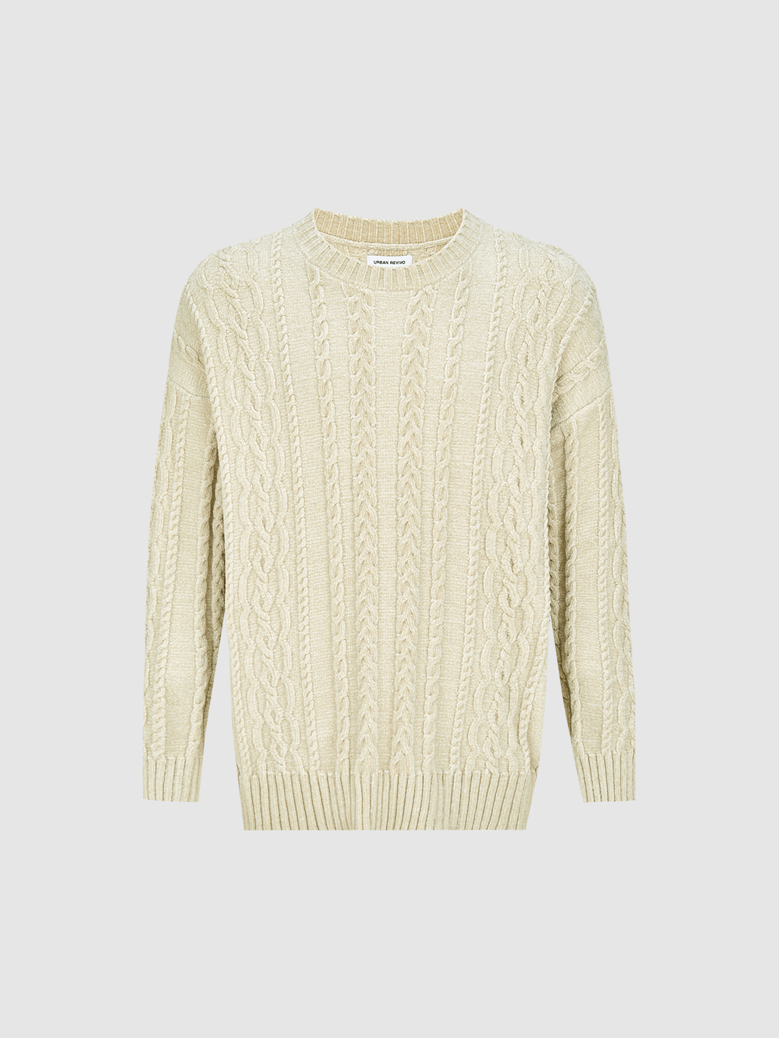 ODM Men's Chunky Cable-Knit Sweater