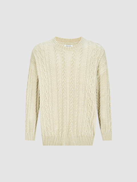 ODM Men's Chunky Cable-Knit Sweater