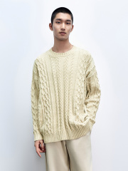 ODM Men's Chunky Cable-Knit Sweater