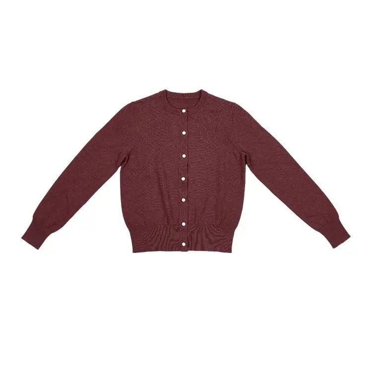 Customize Women’s Classic Button-Up Maroon Cardigan