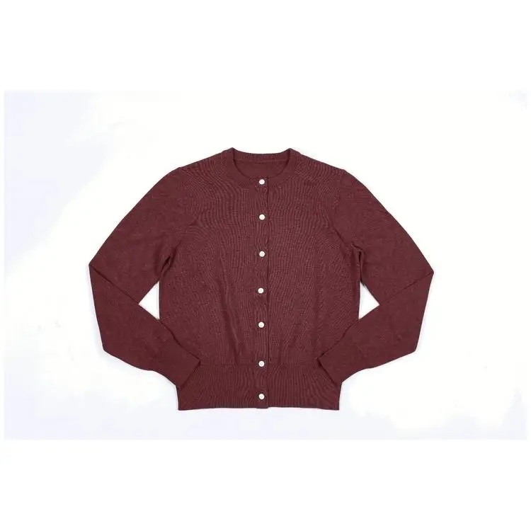 Customize Women’s Classic Button-Up Maroon Cardigan