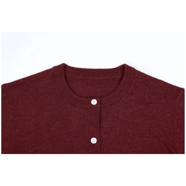 Customize Women’s Classic Button-Up Maroon Cardigan